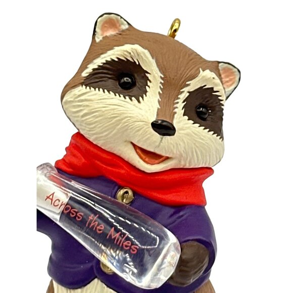 Hallmark Keepsake Racoon Ornament Across the Miles 1994 Message in a Bottle - Picture 3 of 6